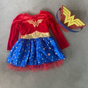 Wonder Woman 4T costume and trick or treating bucket